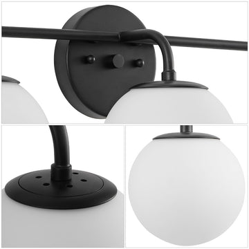 Louis Parisian Globe Metal/Frosted Glass Modern Contemporary LED Vanity